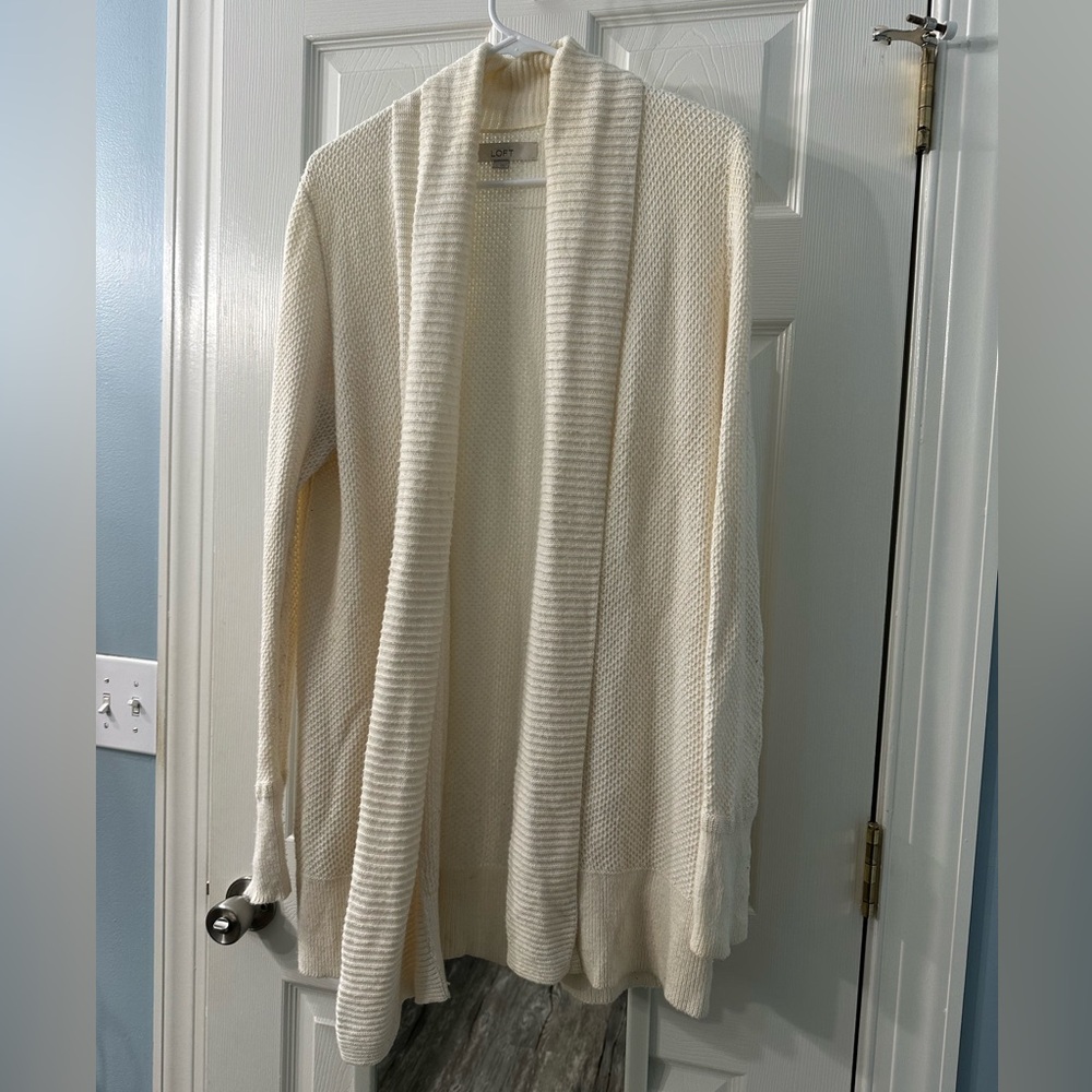 LOFT Long Open Cardigan size Large